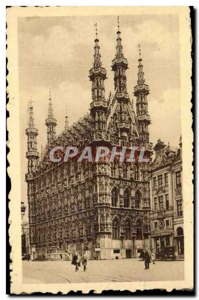 Stadthaus Louvain — Ansicht der gotischen Fassade — Verlag: Stadthaus, Louvain - Vorderseite