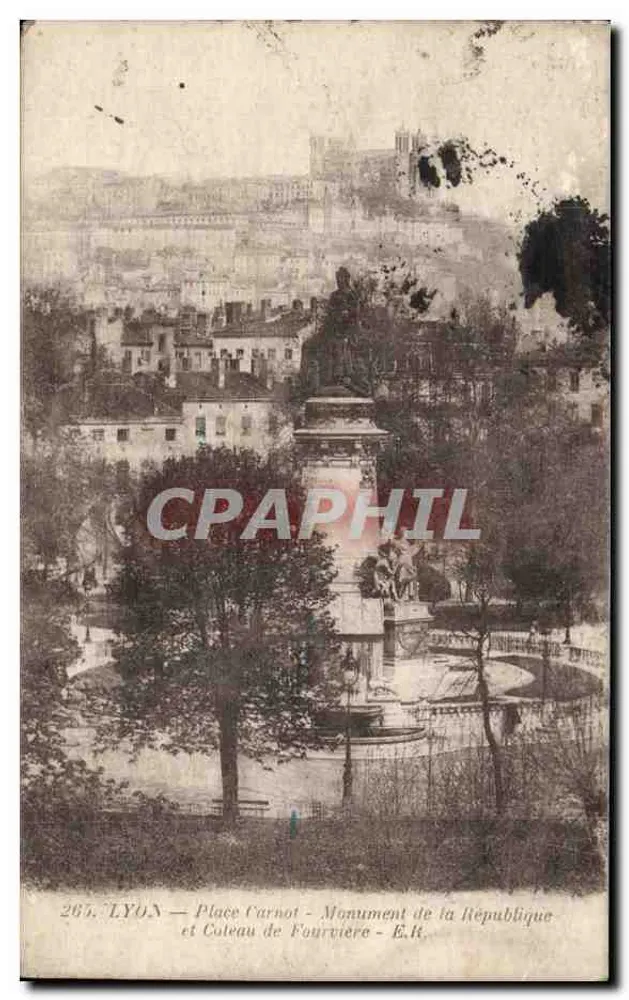 LYON — Place Carnot und Coteau de Fourvière — E. It. - Vorderseite