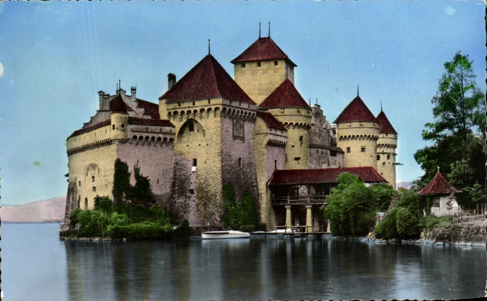 Castelo de Chillon — Lago Léman — Edições G. Jäger, Genebra - Frente