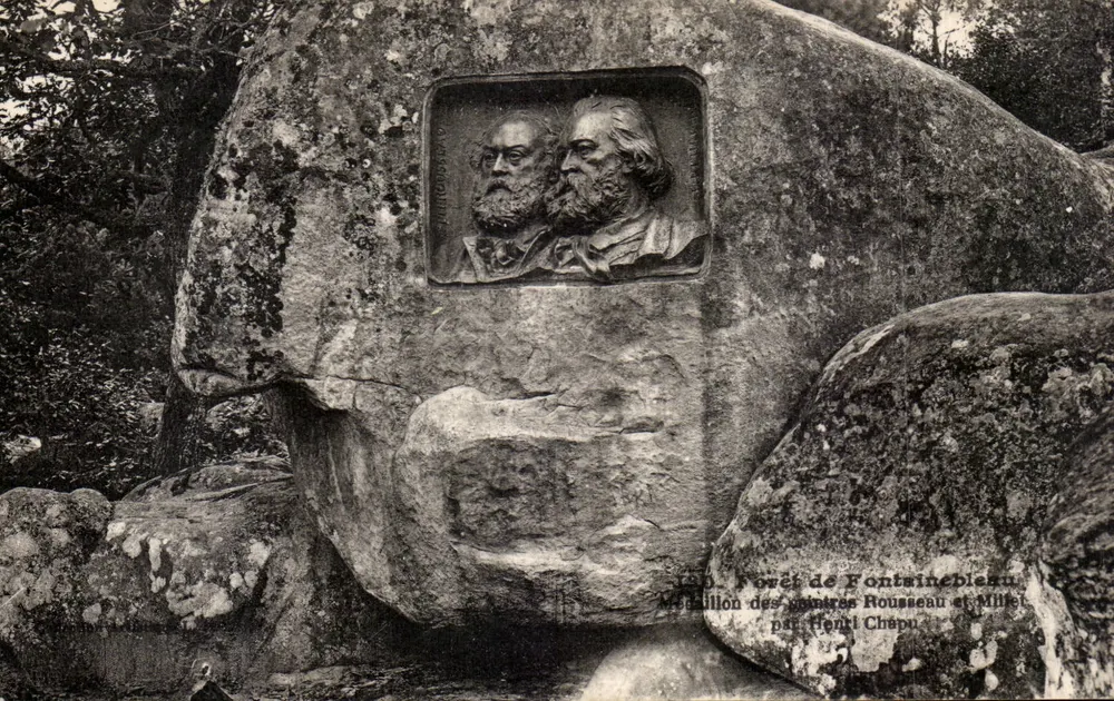 Medallion der Maler Rousseau und Millet — Fontainebleau — von Henri Chépu - Vorderseite