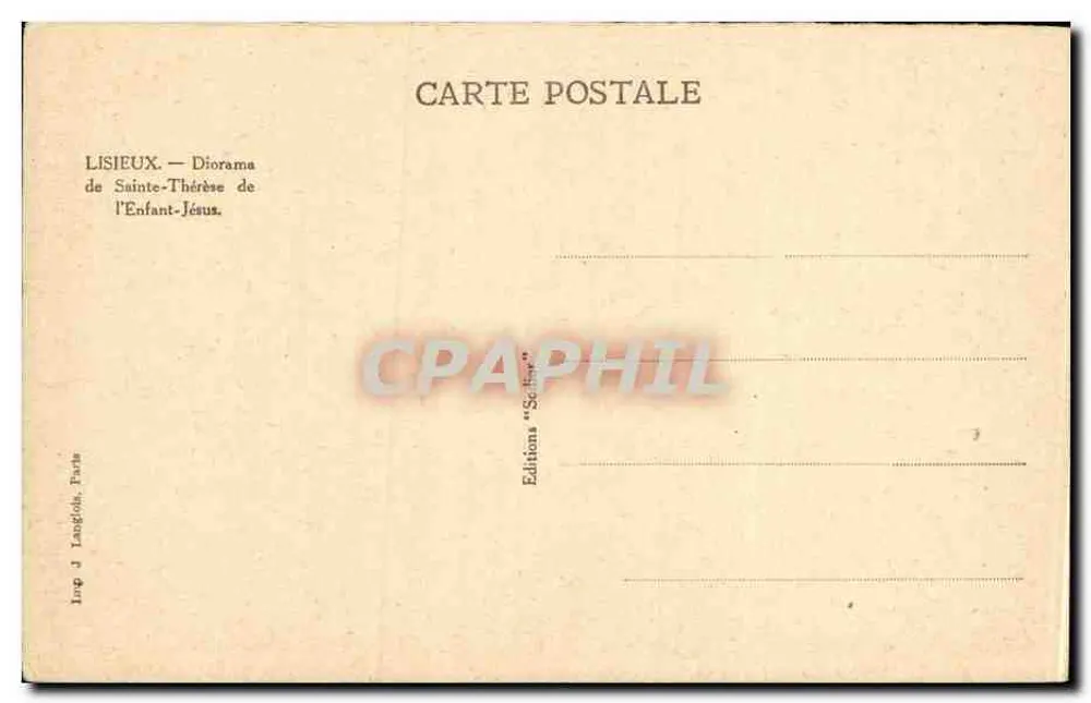 Sainte-Thérèse de l'Enfant-Jésus — Apothéose — Éditions 'Sc. Jésus', Paris - Rückseite