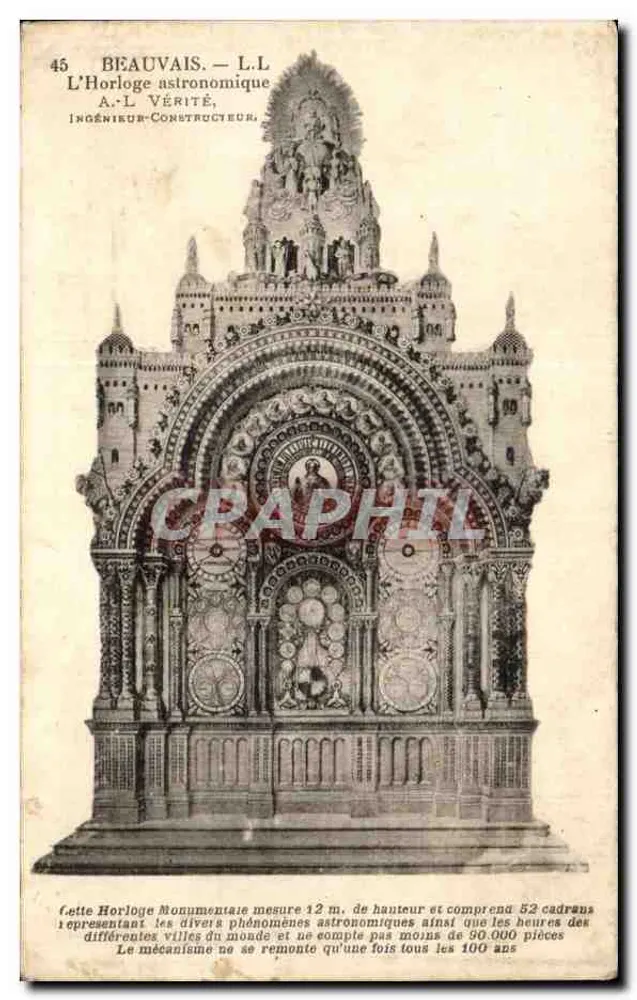 Beauvais — A Relógio Astronômico — A.-L. Vérité, Engenheiro-Construtor - Frente