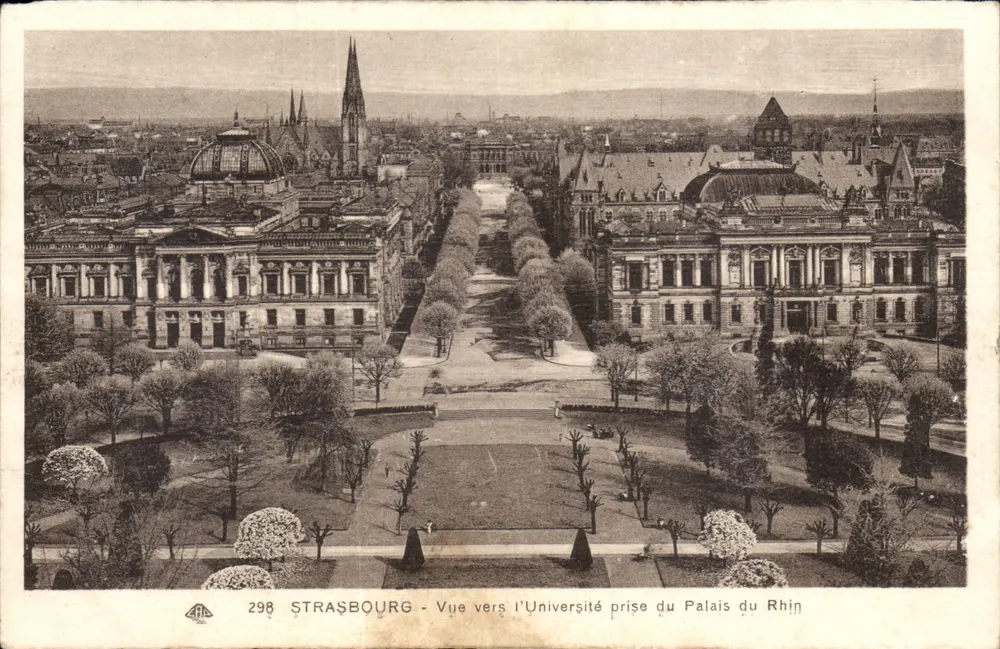 Strasbourg — Ansicht in Richtung Universität vom Palais du Rhin — Verlag A.P. Nr. 298 - Vorderseite