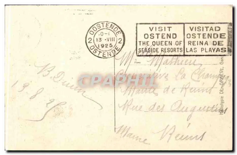 Ostende — O Kursaal — Editor STAR, n° 2282 - Verso