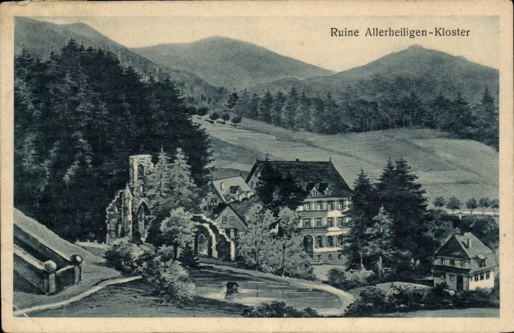 Ruínas da abadia de Allerheiligen — Hotel Allerheiligen i. Schwarzwald, Gebr. Mittenmaier - Frente