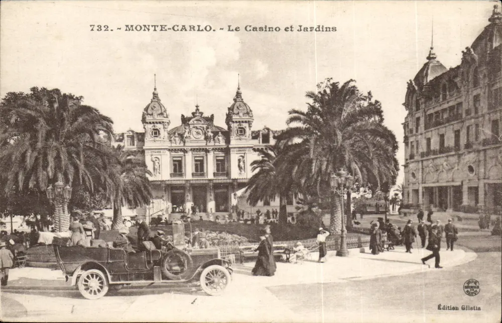 Monte-Carlo — Le Casino et Jardins — Édition Eliotta n°732 - Recto