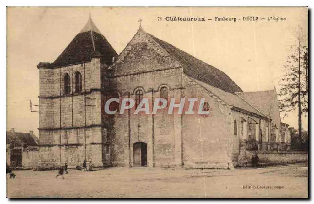 Châteauroux — Faubourg - Déols — A Igreja — Edição Georges Bonnet - Frente