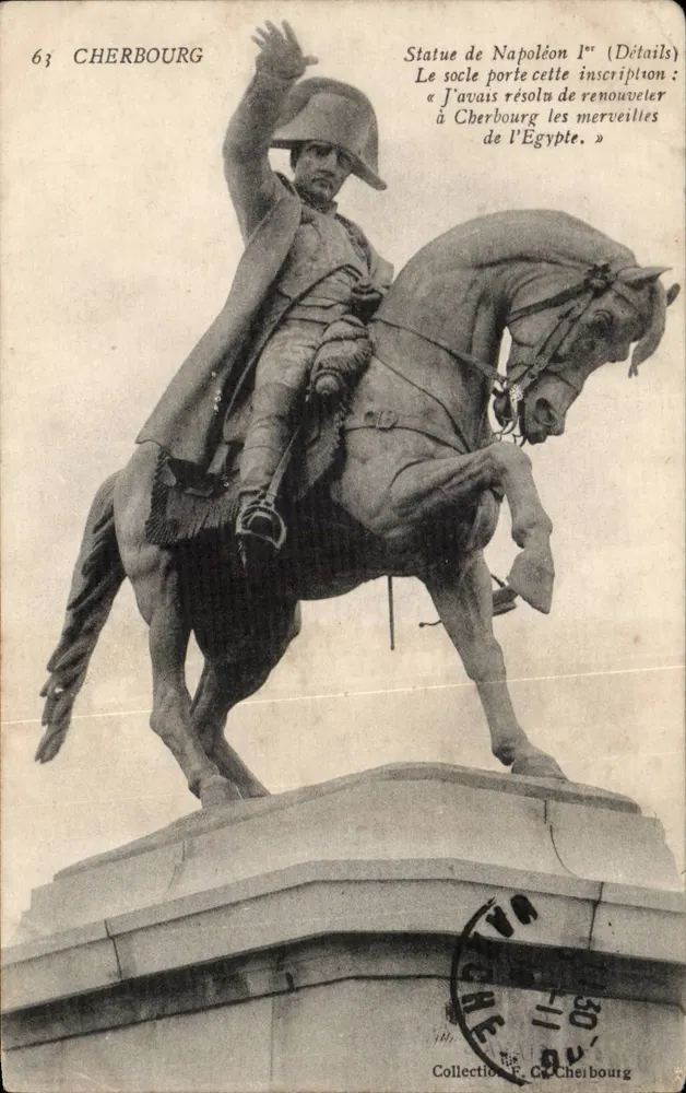 Estátua de Napoleão I — Cherbourg — Coleção F. C. Cherbourg - Frente