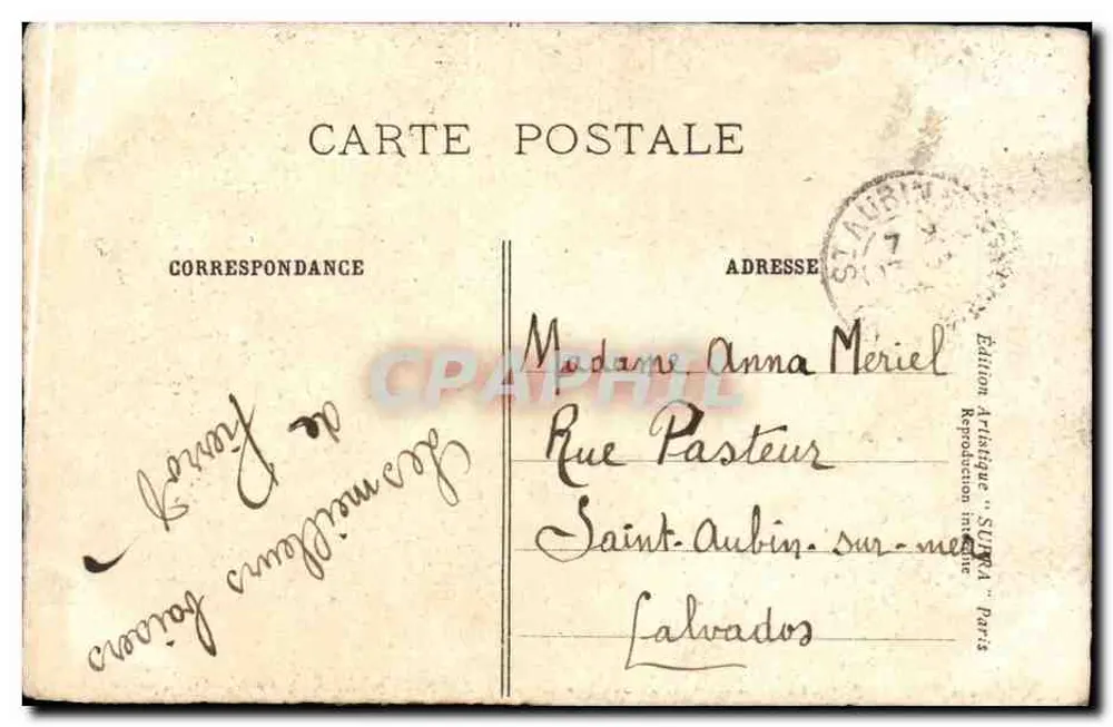 Chartreser Kathedrale — Ansicht von der Place du Châtelet — Églises de France, künstlerische Ausgabe 'SURYA' Paris - Rückseite