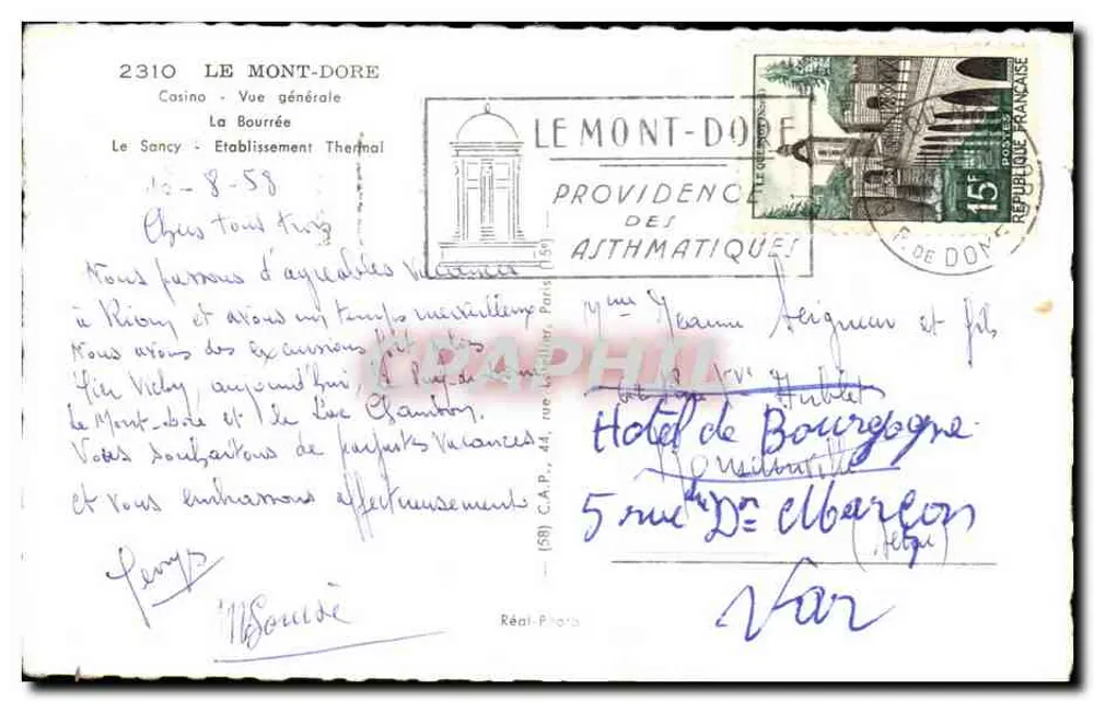 O Mont-Dore — Vista geral — Real-Foto - Verso