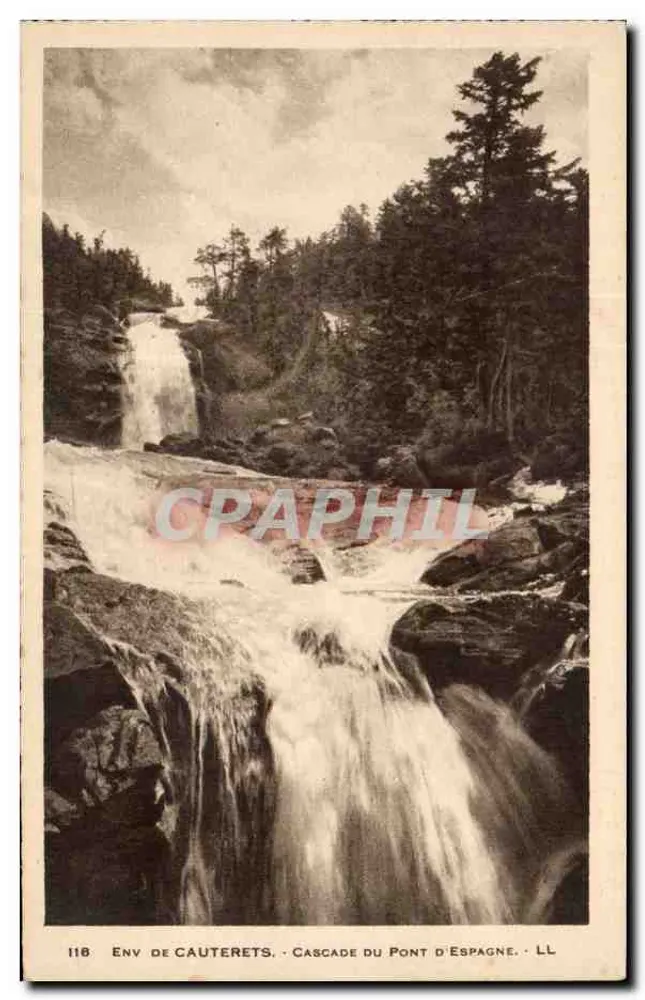 Environs de Cauterets — Cachoeira do Pont d'Espagne — LL n°118 - Frente