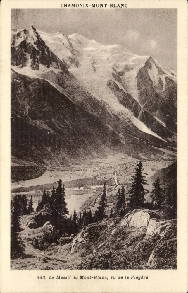 Der Mont-Blanc-Massiv von der Flégère aus gesehen — Chamonix-Mont-Blanc — Gay-Couttet, Nr. 343 - Vorderseite