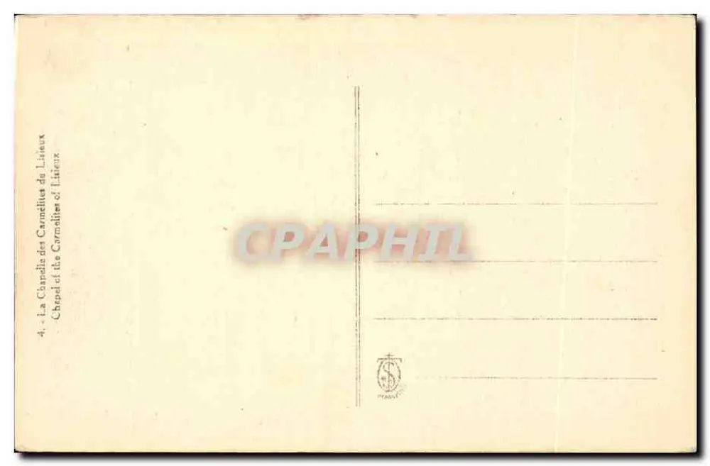 Innenansicht der Kapelle der Carmeliterinnen von Liseux — Verlag H. PELLET, Nr. 4 - Rückseite