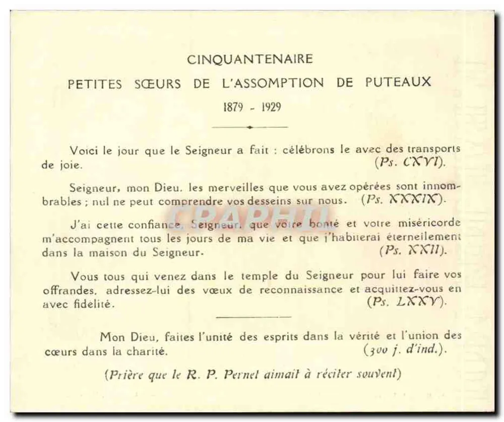 Jesus verspricht Frieden in den Familien — A. Michel Édit. — 30 bis, pl. Beilecour, Lyon - Rückseite
