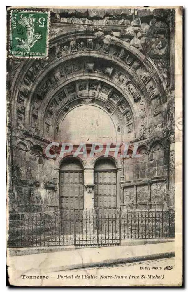 Portal der Kirche Notre-Dame (Rue St-Michel) — Tonnerre — B. F., Paris - Vorderseite