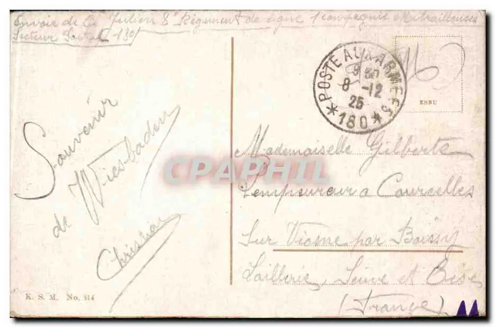 Wiesbaden — Kurhaus com lago — R.S.M. No. 314 - Verso