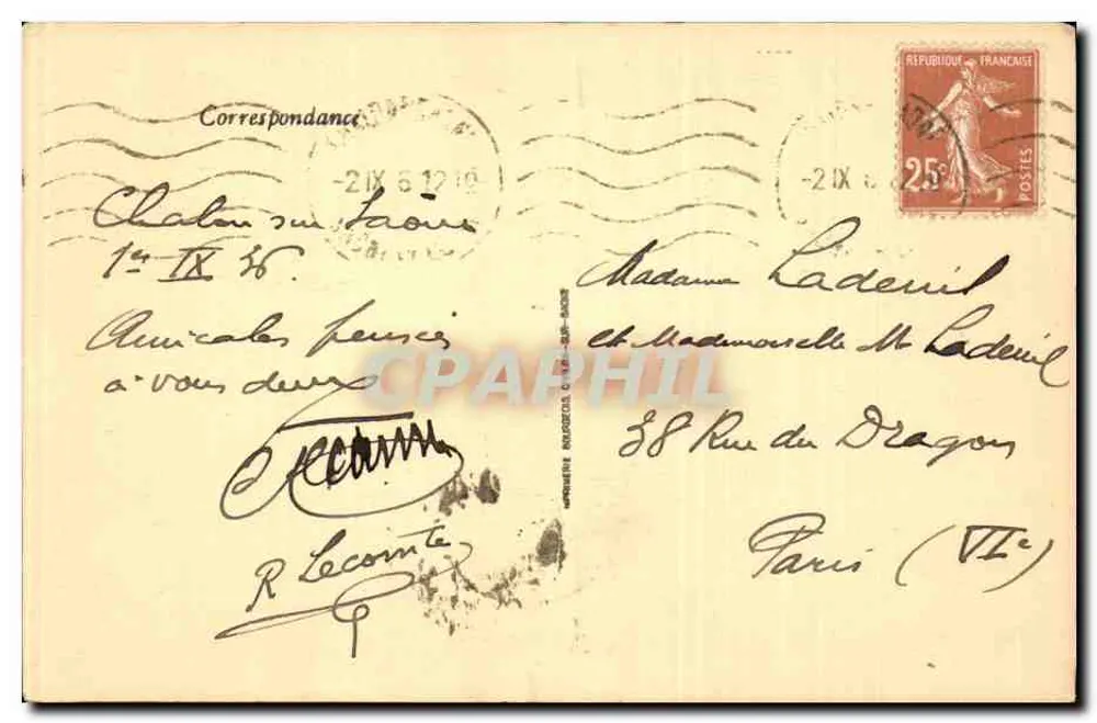 Chalon-sur-Saône — alter Treppenaufgang, rue aux Fèvres — B F CHALOR - Rückseite
