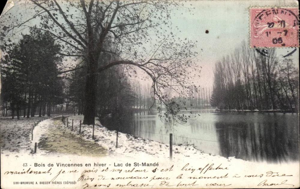 Bois de Vincennes im Winter — Lac de St-Mandé — SIMI-BROMURE A. BREGER FRÈRES (DÉPOSÉ) - Vorderseite