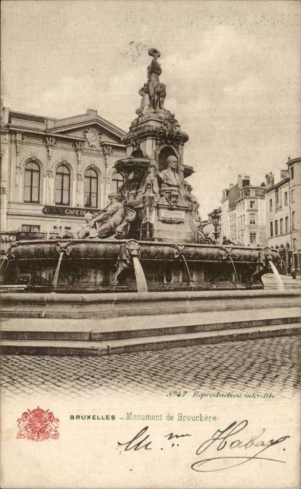 Brüssel - Brouckère-Denkmal — Verlag Grand Bazar, n°47 - Vorderseite
