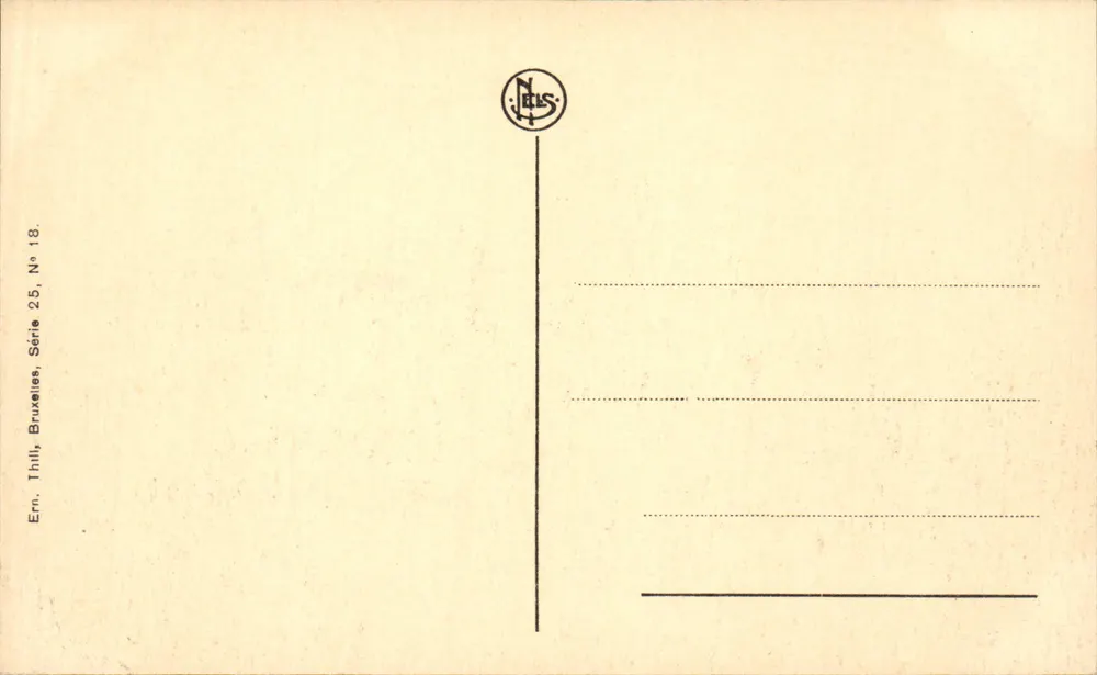 Antwerpen — Zuckerkanal — Ansicht der Kathedrale und des Kanals — Verlag Nels, Serie 25, Nr. 18 - Rückseite
