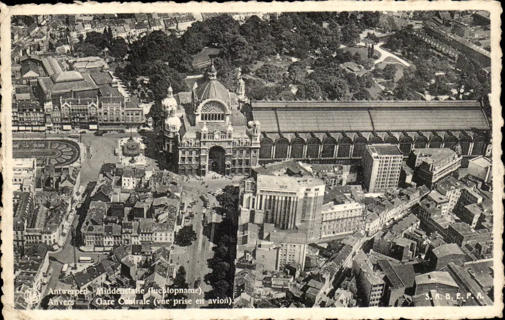 Antwerpen - Gare Centrale (Blick aus der Luft) — S.A.B.E.P.A. - Vorderseite