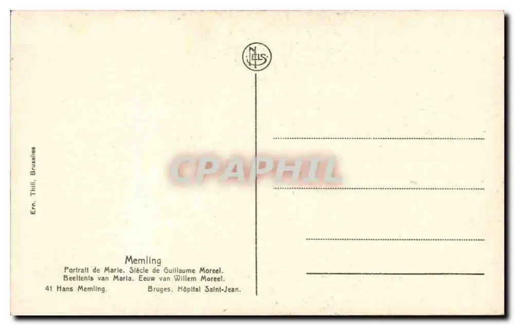 Porträt von Marie — Serie von Guillaume Moreel — Verlag Ern. Thill, Brüssel, Nr. 41 - Rückseite