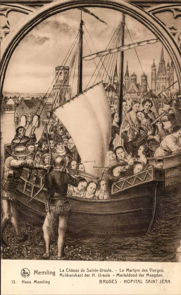 Die Jagd auf Sainte-Ursule — Das Martyrium der Jungfrauen — Hans Memling — Serie 13 — Brügge - Krankenhaus Saint Jean - Vorderseite