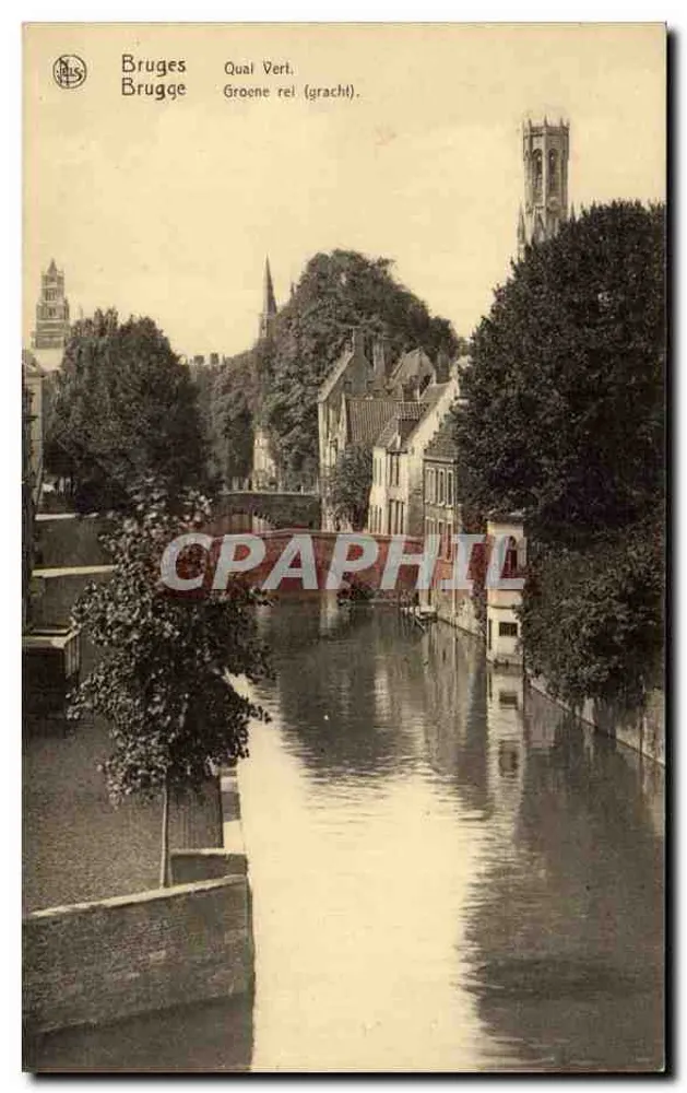 Bruges - Quai Vert (Groene rel / gracht) — uitgever N. Thill, Brussel, serie 12, n° 36 - Voorkant