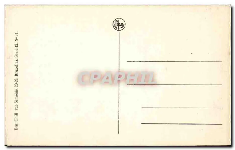 Bruges - Quai du Rosaire — Verleger NLS, Nr. 91 - Rückseite