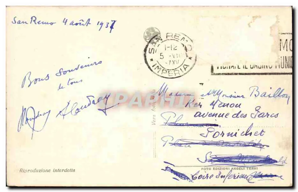 San Remo — Corso Imperatrice — Angeli Terni Ausgabe Nr. 161 - Rückseite