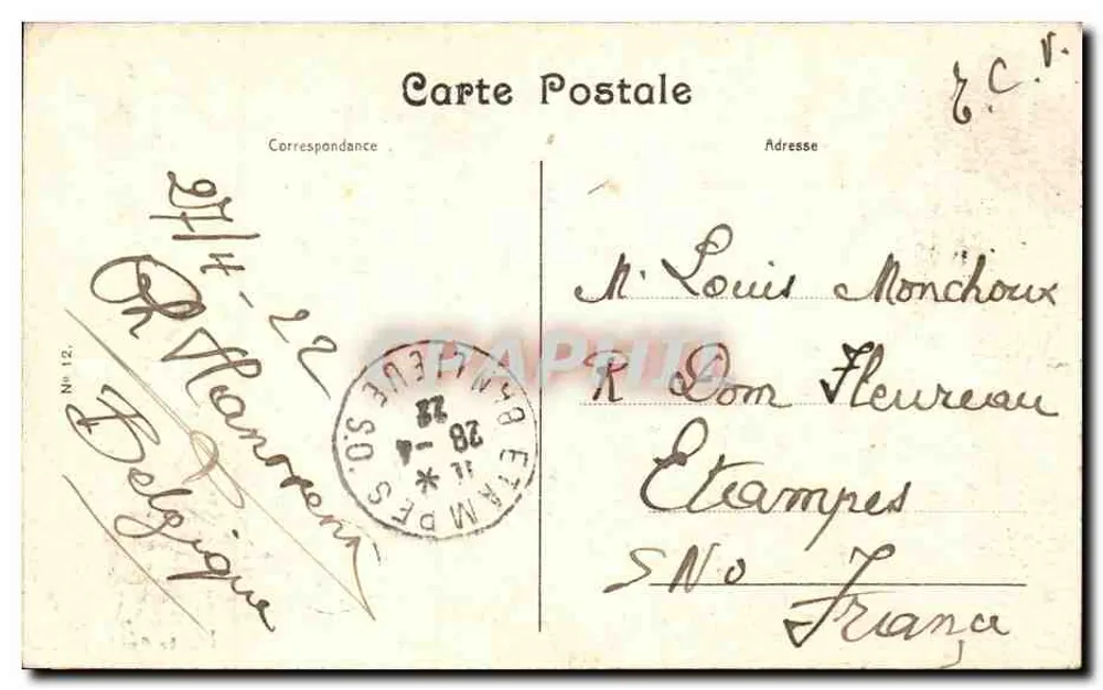 Gand — O Grande Canhão — Carta postal - Verso