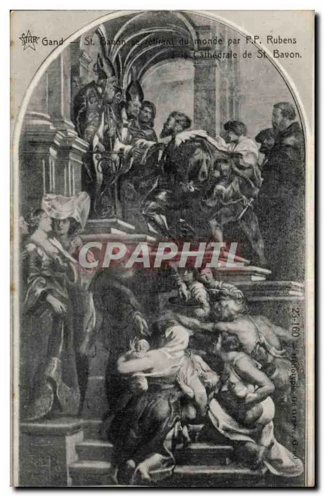 Gand — St. Bavon libertando o mundo por P.P. Rubens — na Catedral de St. Bavon - Frente