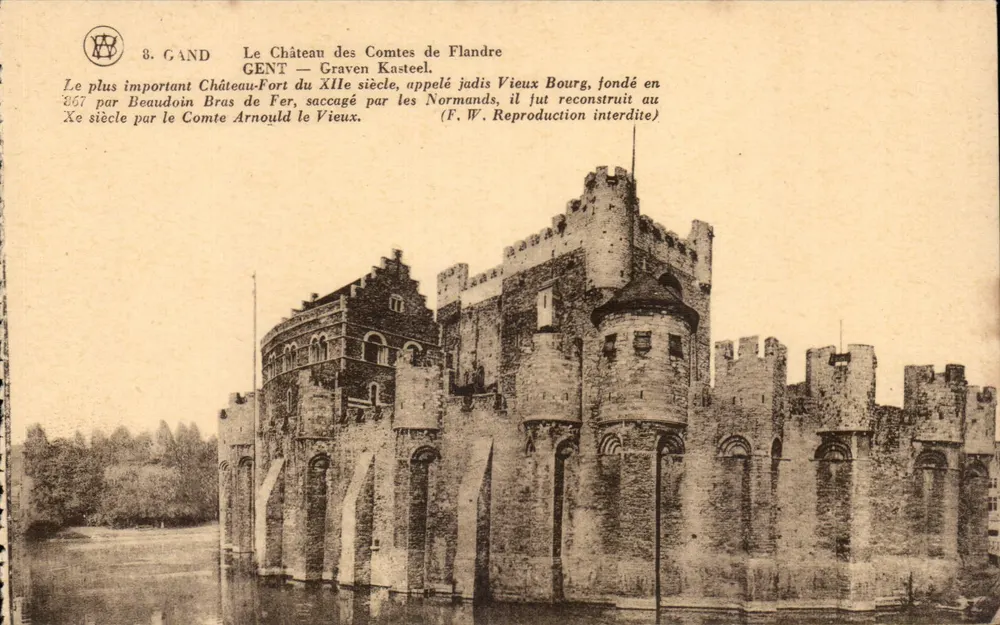 Gent — Schloss der Grafen von Flandern — Gravensteen — F. Waischaerts - Vorderseite