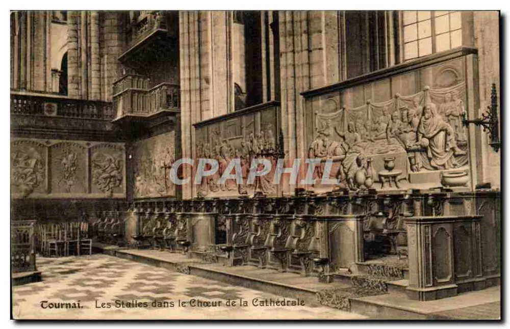 Tournai. Die Stühle im Chor der Kathedrale — A. Cazy, Tournai N°35 - Vorderseite