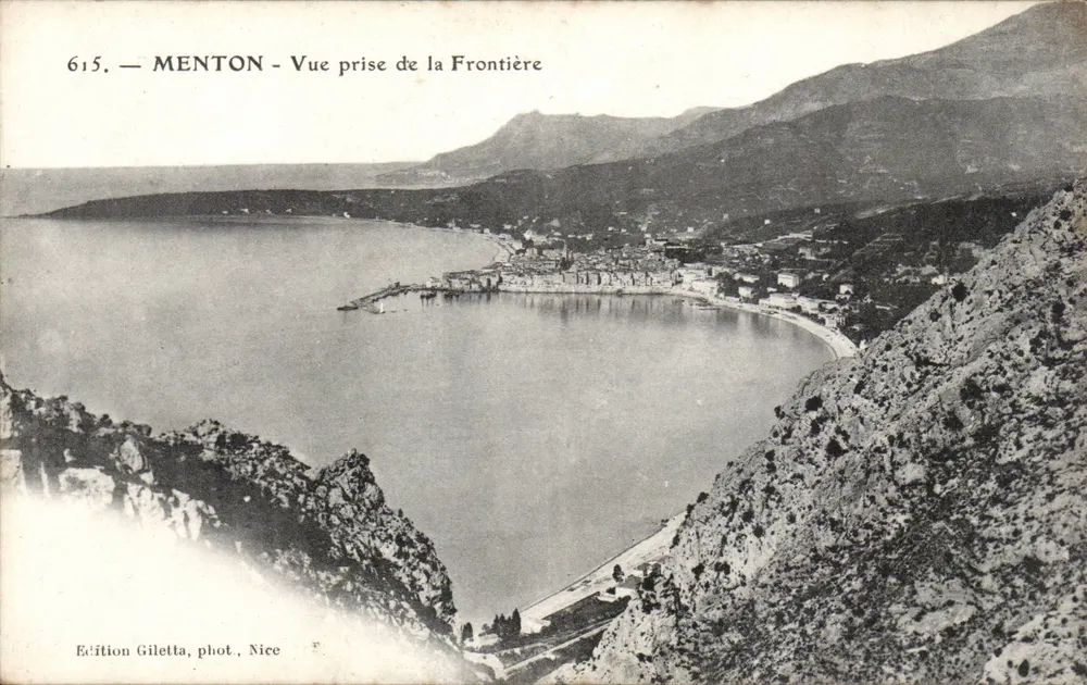 Menton — Vista tirada da Fronteira — Edição Giletta, Nice, n°615 - Frente