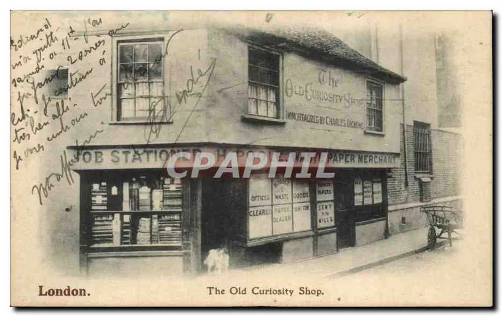 The Old Curiosity Shop — verewigt von Charles Dickens — London - Vorderseite
