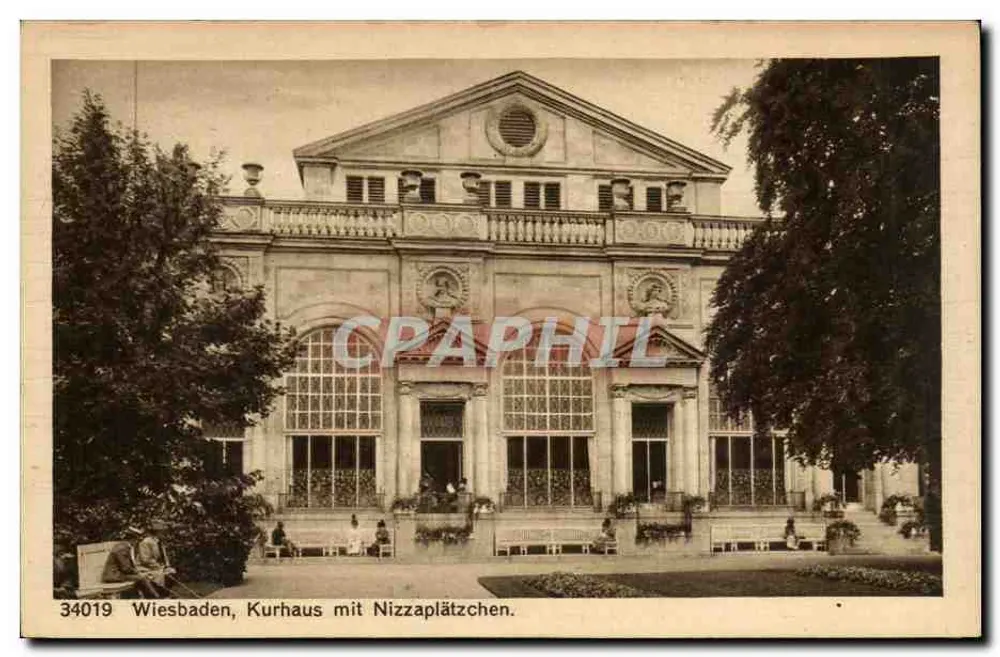 Wiesbaden, Kurhaus mit Nizzaplätzchen — uitgever Kupferstich-Verlag von Karl Rud. Bremer & Co. - Voorkant