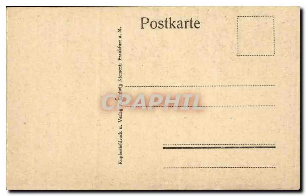 Bad Homburg v.d.H. — Elisabethenbrunnen — Kupferstichdruck und Verlag Ludwig Klement - Rückseite