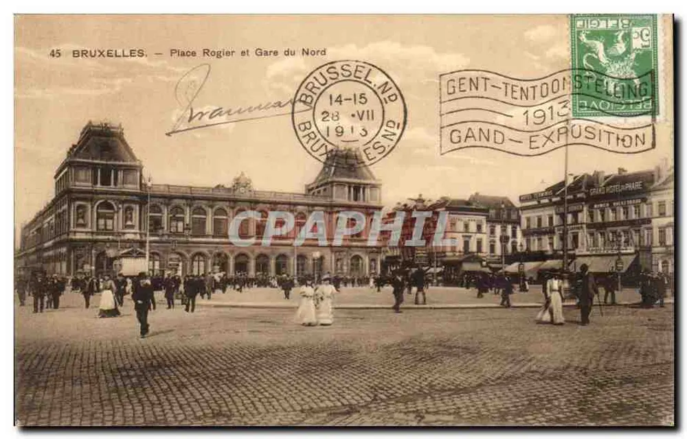 Brüssel — Place Rogier und Bahnhof du Nord — Cliché F. Walchters - Vorderseite