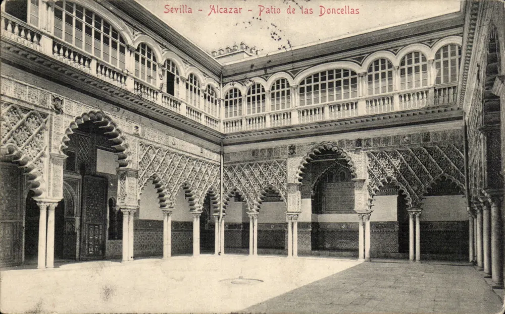 Sevilla - Alcazar - Patio de las Doncellas — spanische universelle Ansichtskarte - Vorderseite
