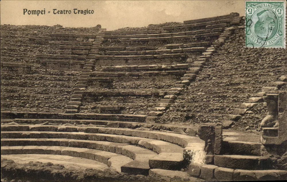 Pompeii — Tragisches Theater — Verlag E. Regozino, Galleria Umberto - Napoli 243 - Vorderseite