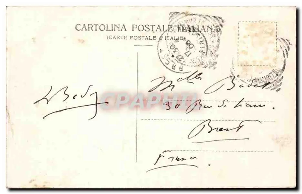 Ventimiglia - Borgo Marina — Ansicht des Hafens und des Schlosses — Verleger Gallo G. - Rückseite