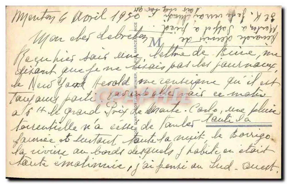 Straße von Menton nach Sospel — Viadukt von Caramel und Castillon — RM — Nummer 1050 - Rückseite