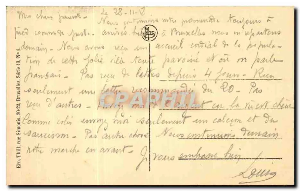 Bruxelas - Igreja de Santa Gudula — editor N. L. S. n° 4, série 10 - Verso