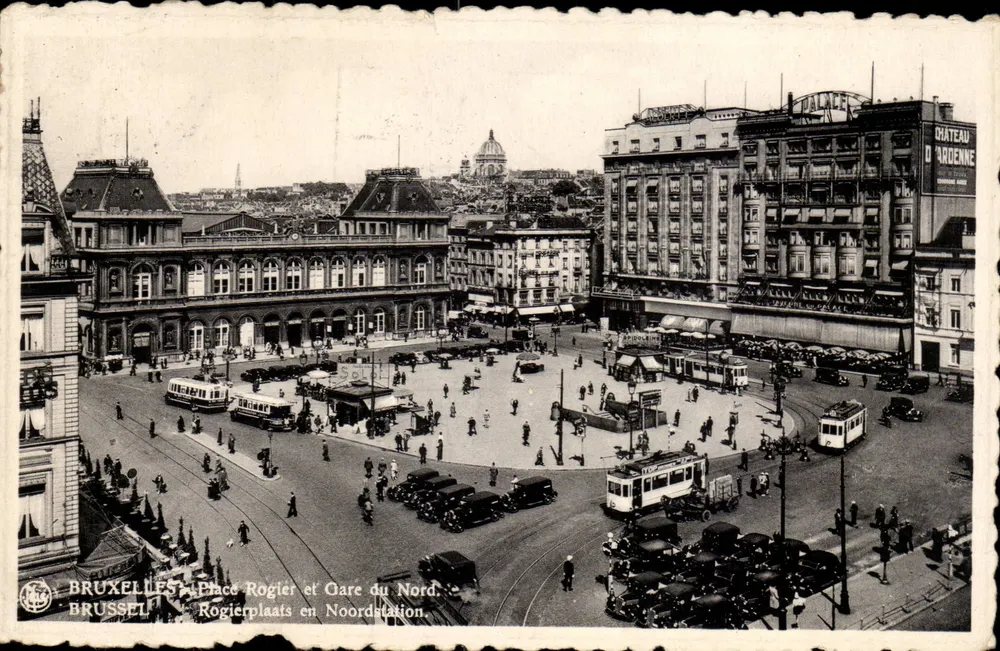 Brüssel - Place Rogier und Nordbahnhof — Luftbild — anonymer Verlag - Vorderseite