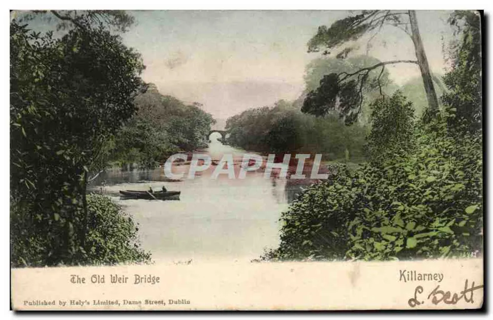 The Old Weir Bridge — Killarney — Publicado por Hely's Limited, Dame Street, Dublin - Frente