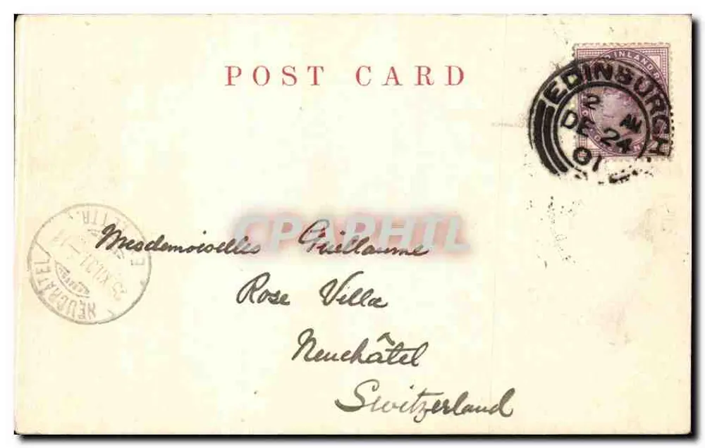 Holyrood Palace und Arthur's Seat — Verlag Castle Series Postkarten, Edinburgh, Nr. 21 - Rückseite