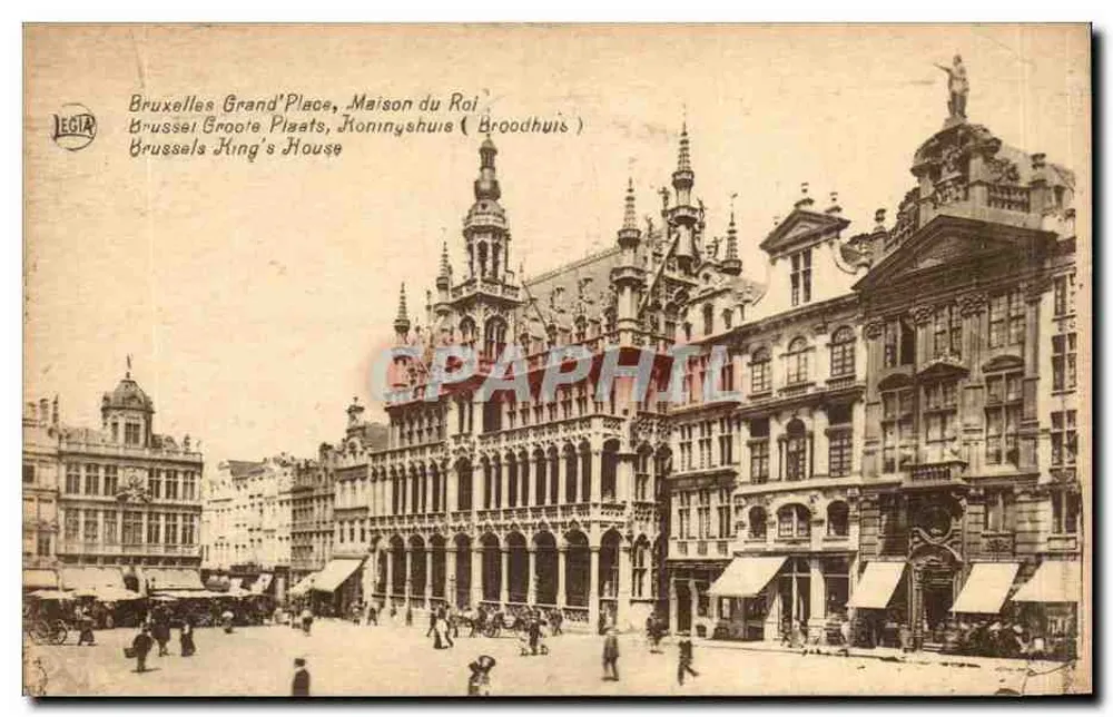 Brüsseler Grand'Place, Königspalast — Verlag LEGIA, Seriennummer 1052 - Vorderseite