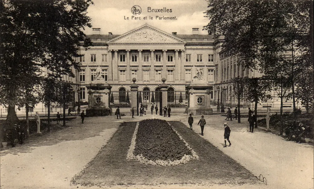 Bruxelas — O Parque e o Parlamento — Editor N. Lus, Série 1, N° 95 - Frente