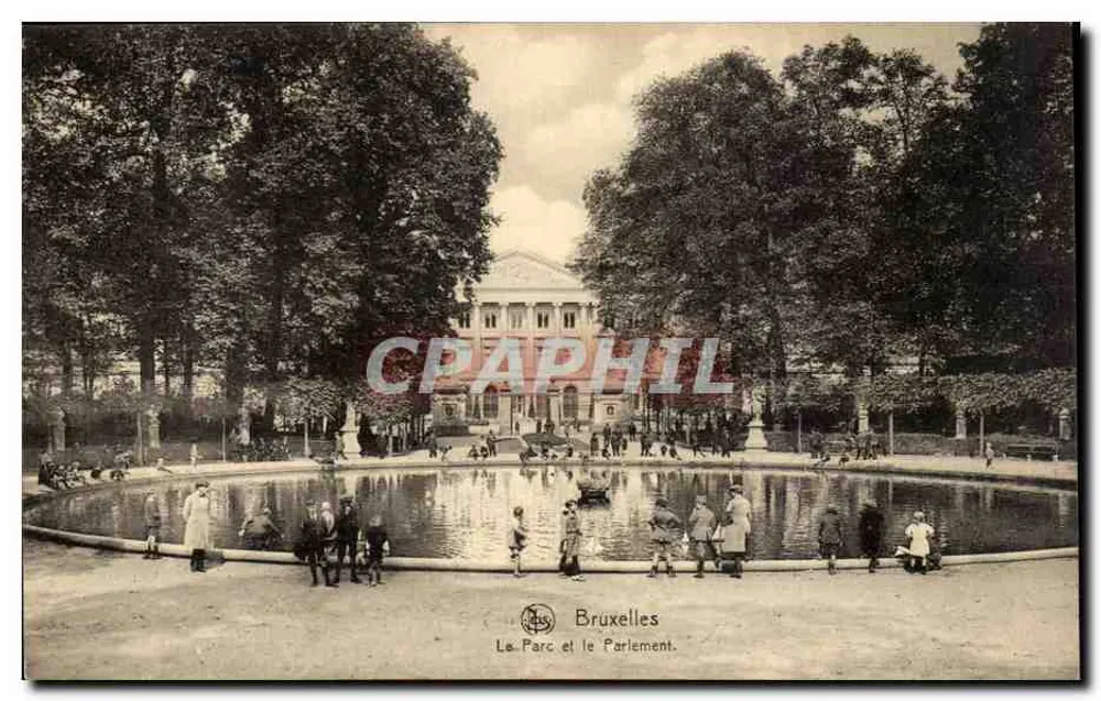 Bruxelas - O Parque e o Parlamento — Editor Thill, série 1, n° 20 - Frente